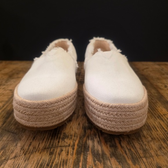 TOMS Valencia Women's 8 White Espadrille Platform Slip On Shoes Coastal Cowgirl - Picture 1 of 7